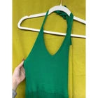 A New Day Women Kelly Green Halter Summer Small Dress Y2K Stretchy Gilmore Girl