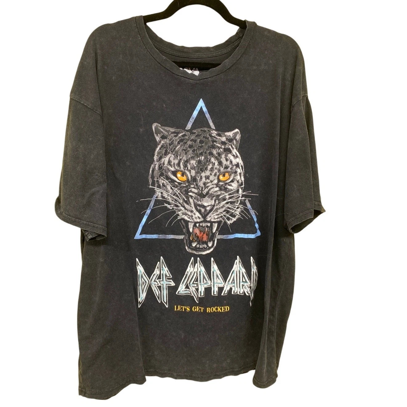 90s 1992 Remake Def Leppard Leopard Let's Get Rocked Tour Band Tee Large Punk