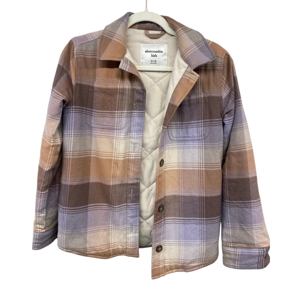 Abercrombie Kids Quilted Flannel Plaid Outerwear Camping Warm Jacket 11/12
