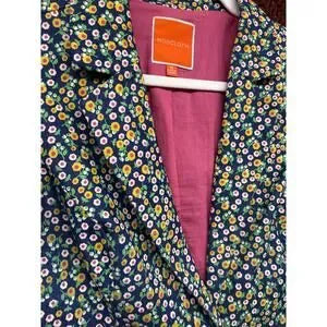Modcloth Women's Garden Floral Blazer Cotton blend Prairie Long Sleeve Medium