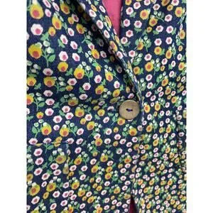 Modcloth Women's Garden Floral Blazer Cotton blend Prairie Long Sleeve Medium