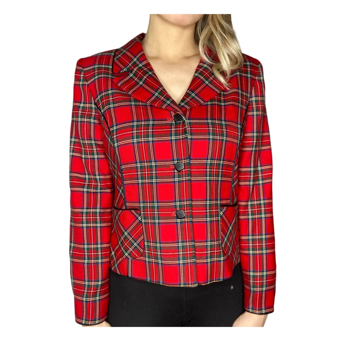 80s 90s VINTAGE Women Pendleton Blazer Medium 12 Scottish Tartan Wool
