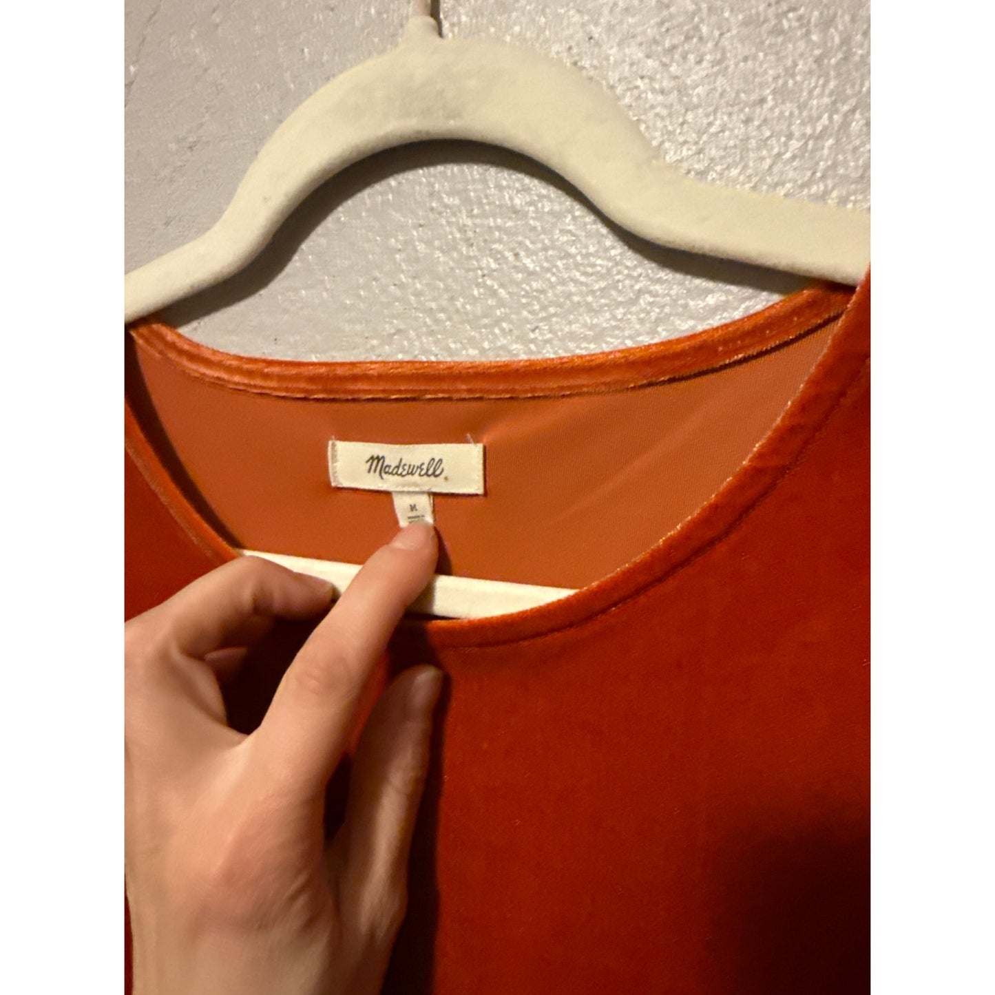 Madewell Rust Velvet Blouse Medium Terracotta Flowy Boho