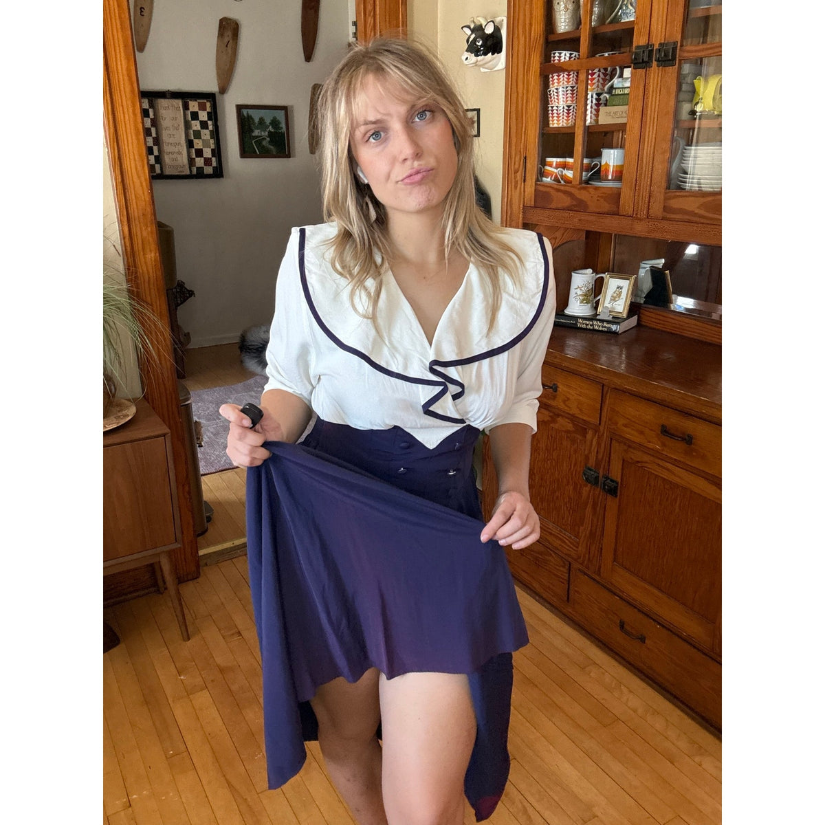 Vintage Nina Piccalino Purple Ruffle Bridgerton 80s Ruffle Coquette Pirate Sexy