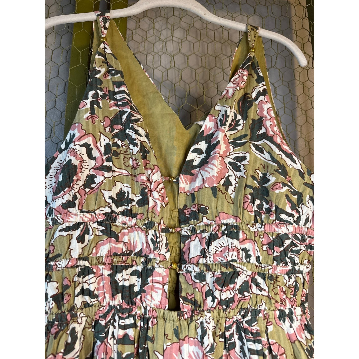 NWT Caroline Constance for New York dress Medium Pink Green Baby Shower Wedding