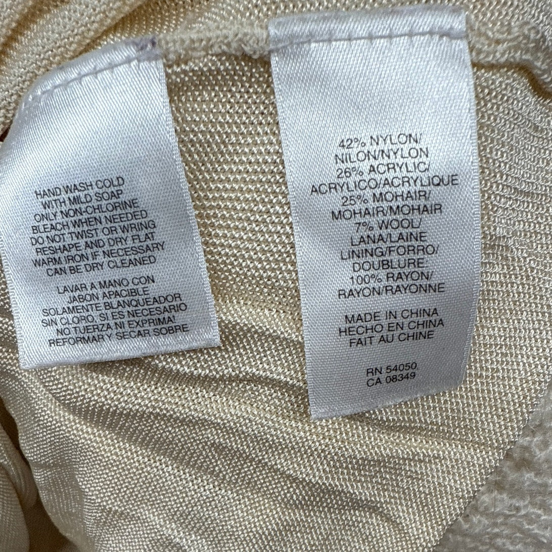 Jones New York 90s Sweater Cream Trumpet Sleeve Witchy XL Soft Neutral Luxury