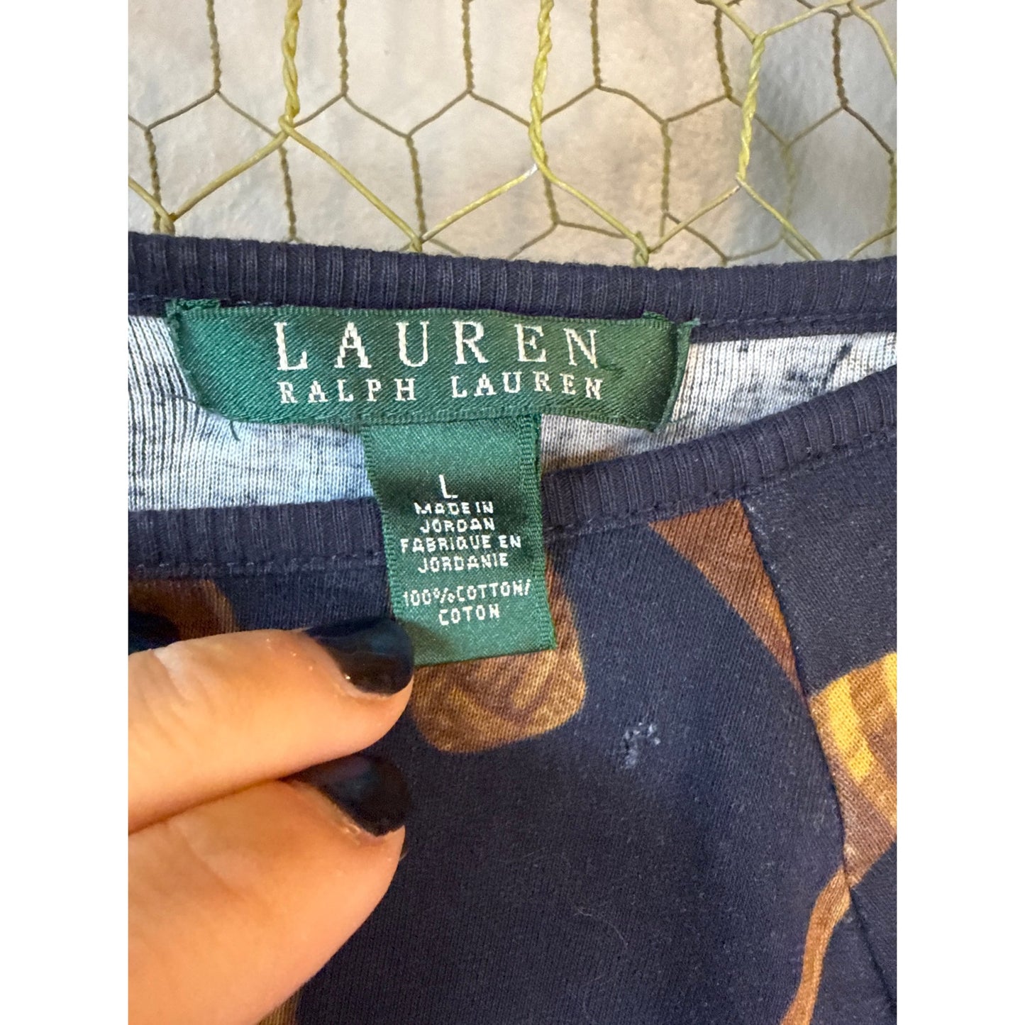 Horse Bridal Ralph Lauren Large Long Sleeve T-shirt Country Rodeo Luxury Novelty