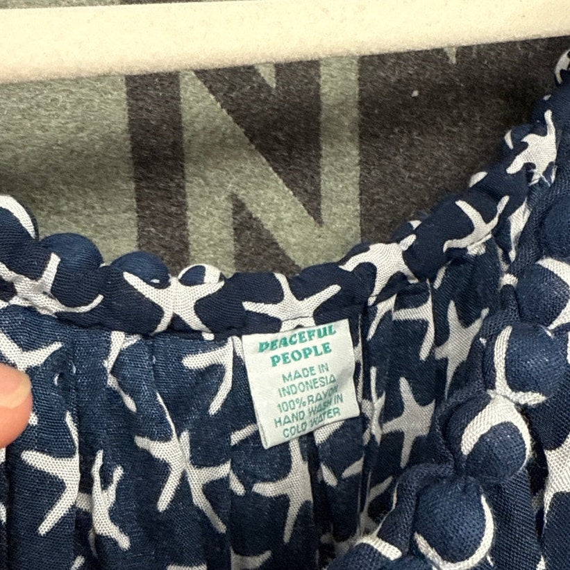 Peaceful People Sun Dress Beach Stars Small Navy Nautical Starfish Ocean Braided