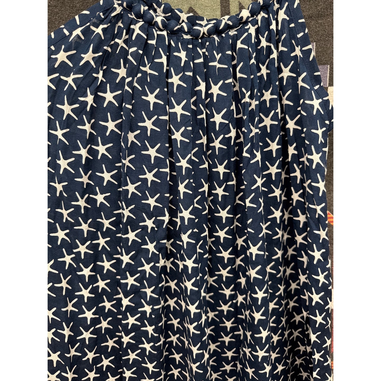 Peaceful People Sun Dress Beach Stars Small Navy Nautical Starfish Ocean Braided