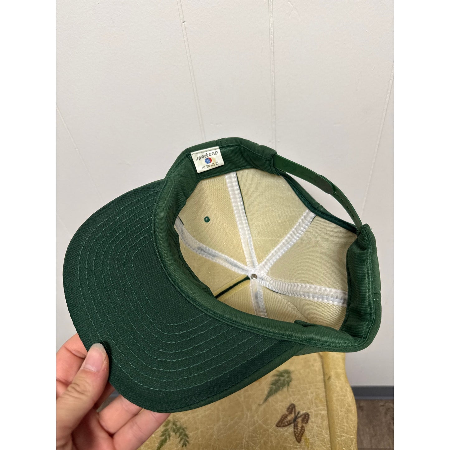 Vintage Trucker Farmer Hat Green and Yellow