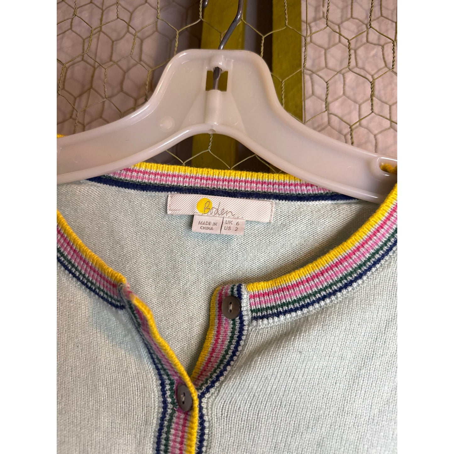 Boden Women's Sweater with Rainbow Details, Size 2, Wool and Kashmir