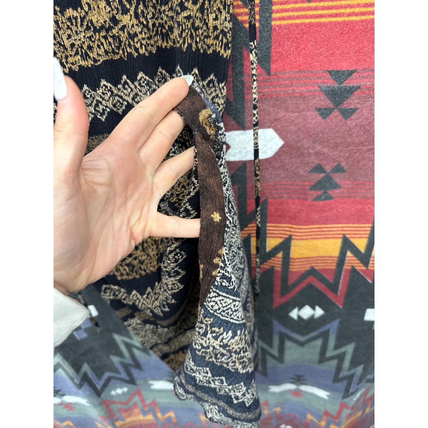 Norton Vintage 90s Y2K Tribal Maxi Packable Sundress Petite XL Beach Vacation