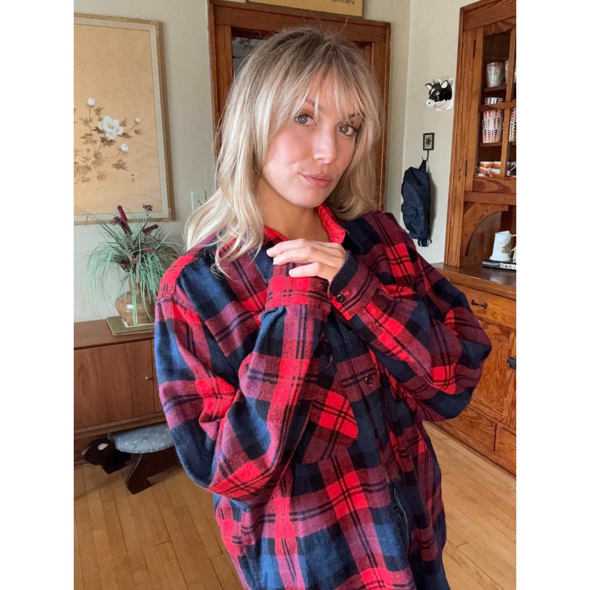 FieldMaster Vintage 80s Flannel Button Down shirt Tall XXL Lumberjack Wool Plaid