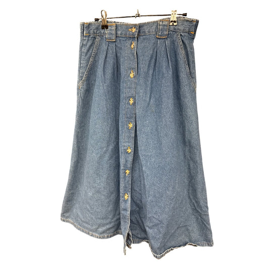 Vivaldi Denim Chambray Circle Swing Western Skirt Vintage 12