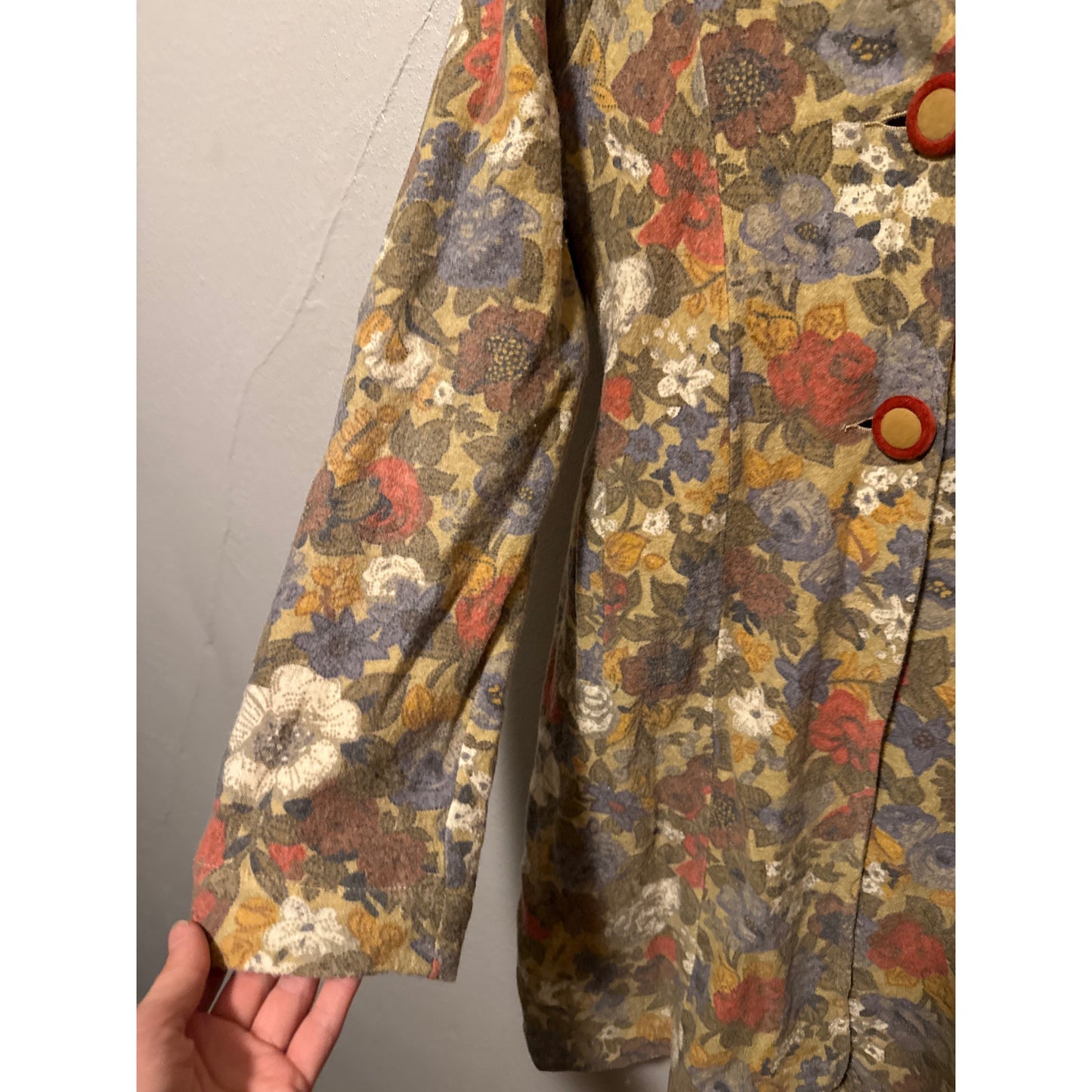 Anthropologie Field Flower Women's Floral Coat Small Twee Quirky New Girl Retro