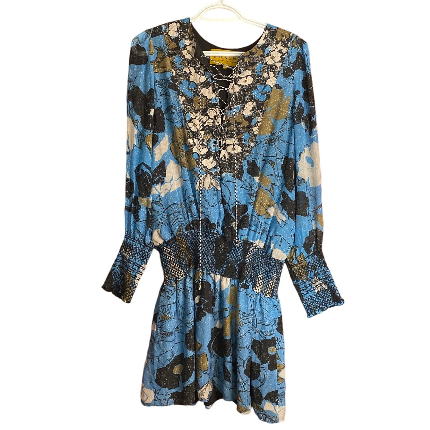 Hanley Women's 70s Inspired  Floral Drop Waist Batwing Bohemian Dress 6