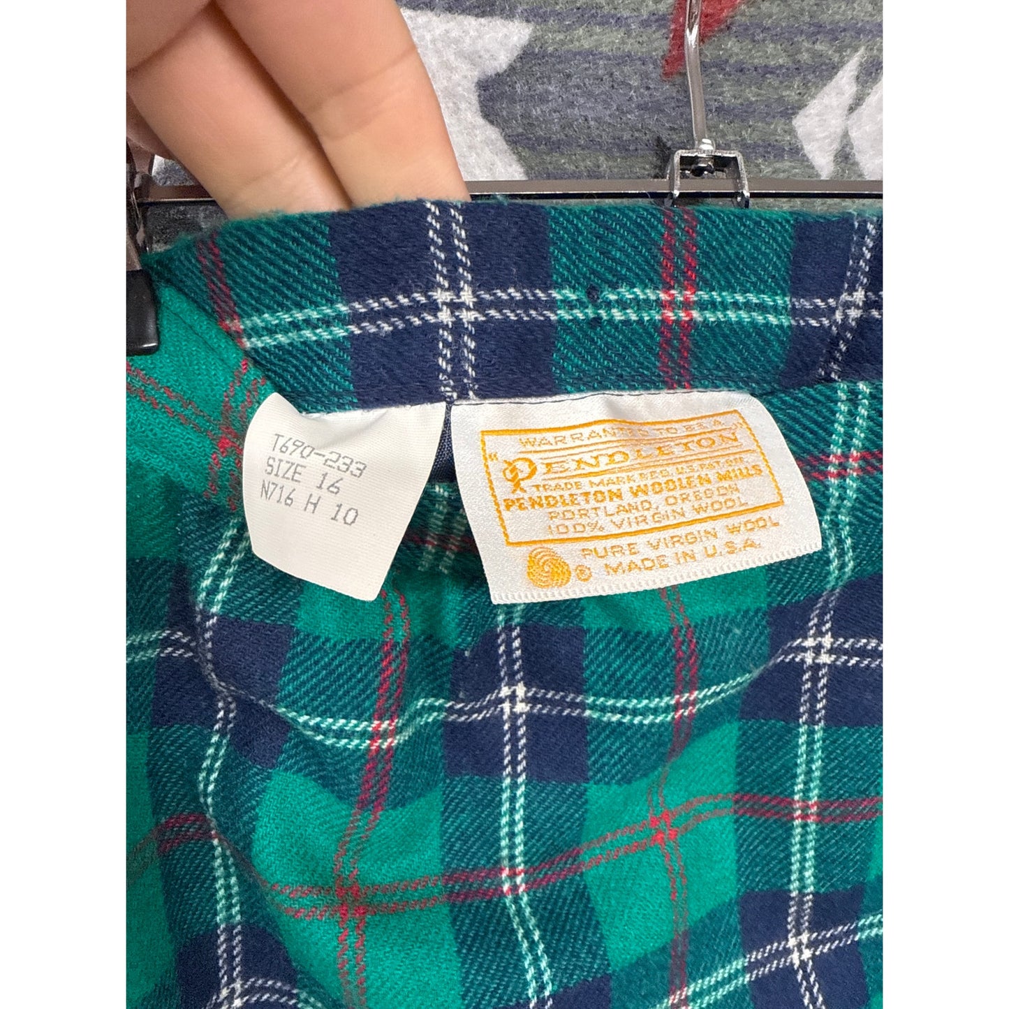 Pendleton Pencil Skirt Tartan Plaid Scottish Wool 16 Vintage Academia Green