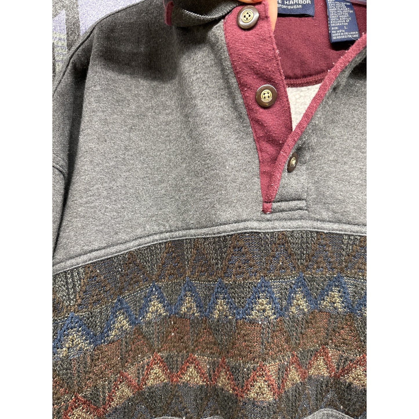 90s Safe Harbor Sportswear Men Vintage Sweatshirt Large Gray Western Indie Masc