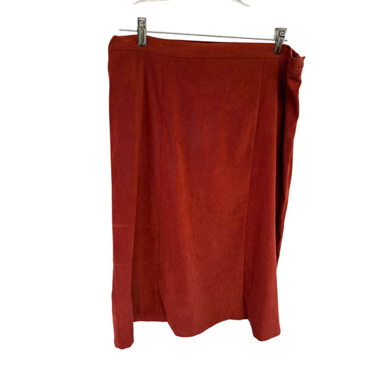 Notations Vintage 90s Terra-Cotta Rust Colored XL Modest Maxi Skirt Stretchy