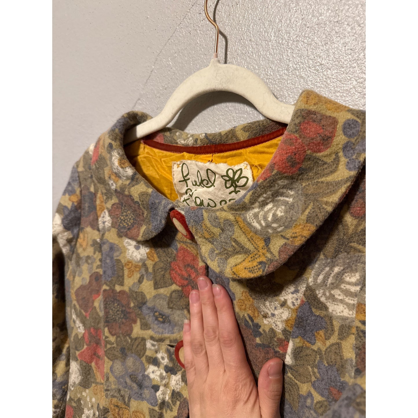 Anthropologie Field Flower Women's Floral Coat Small Twee Quirky New Girl Retro