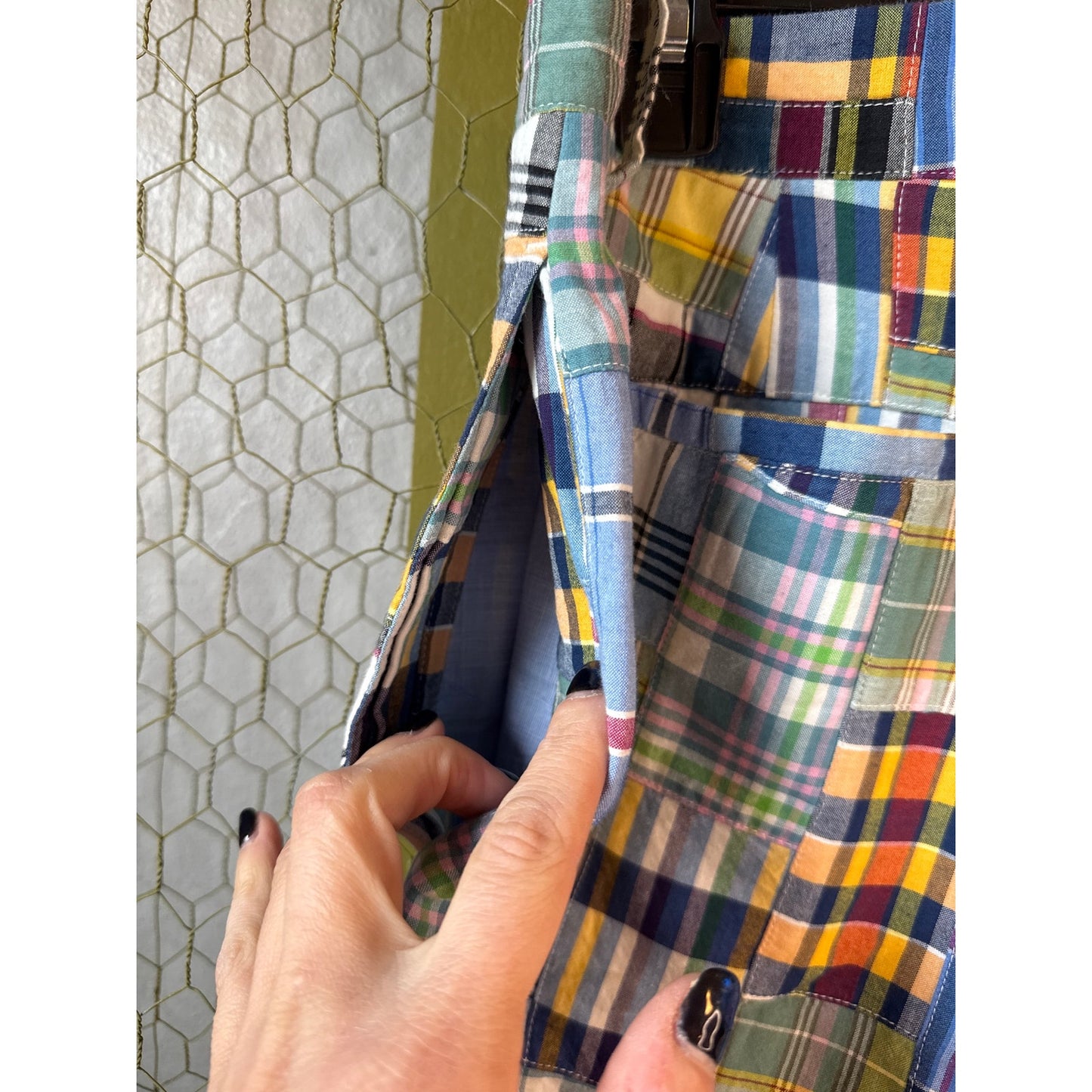 Men’s J.Crew Yacht Shorts Checkerboard Plaid Size 34 100% Cotton Summer Colorful