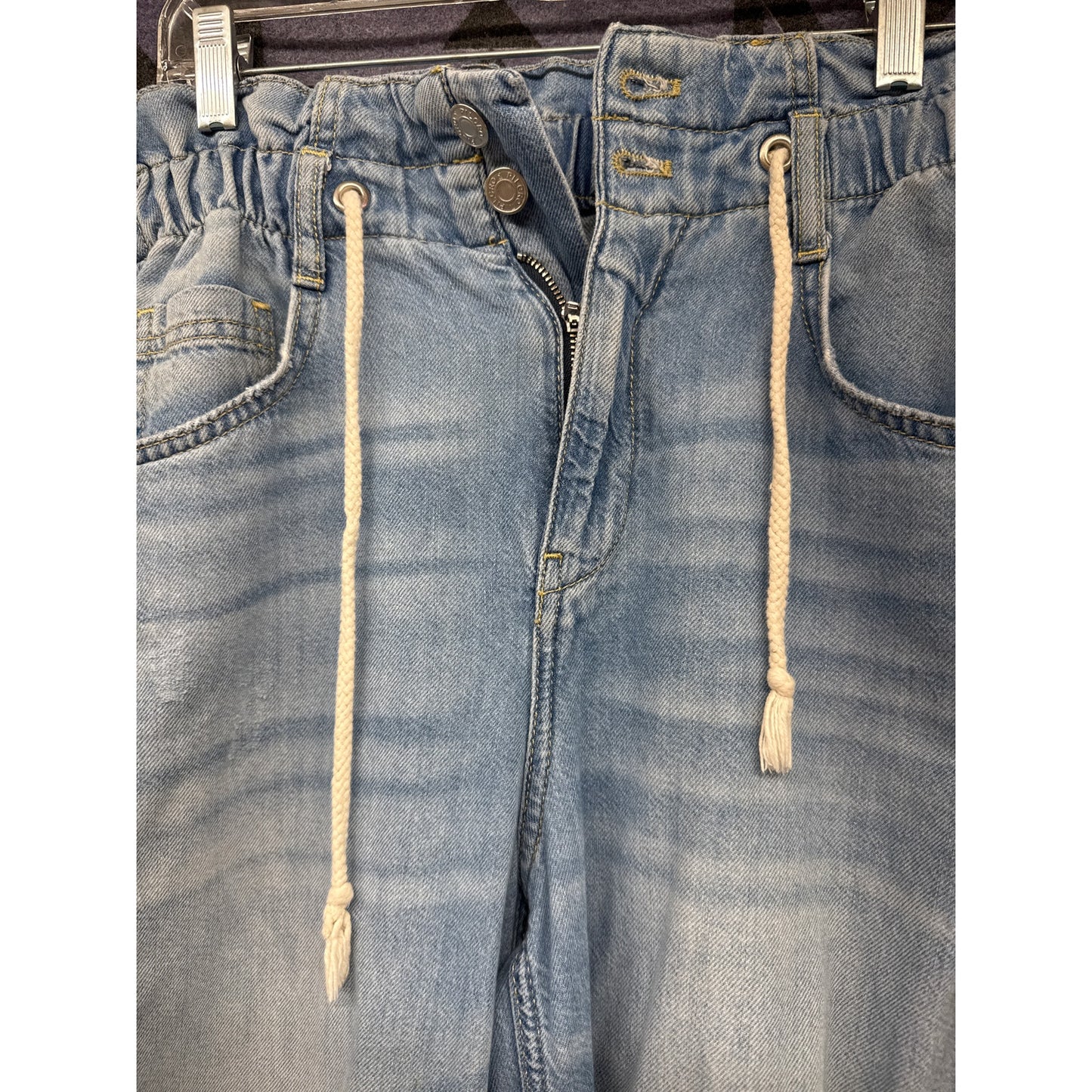 Pilcro Anthropologie Wide Leg Flare Pants 26 Nautical Beach Flowy Buttonfly