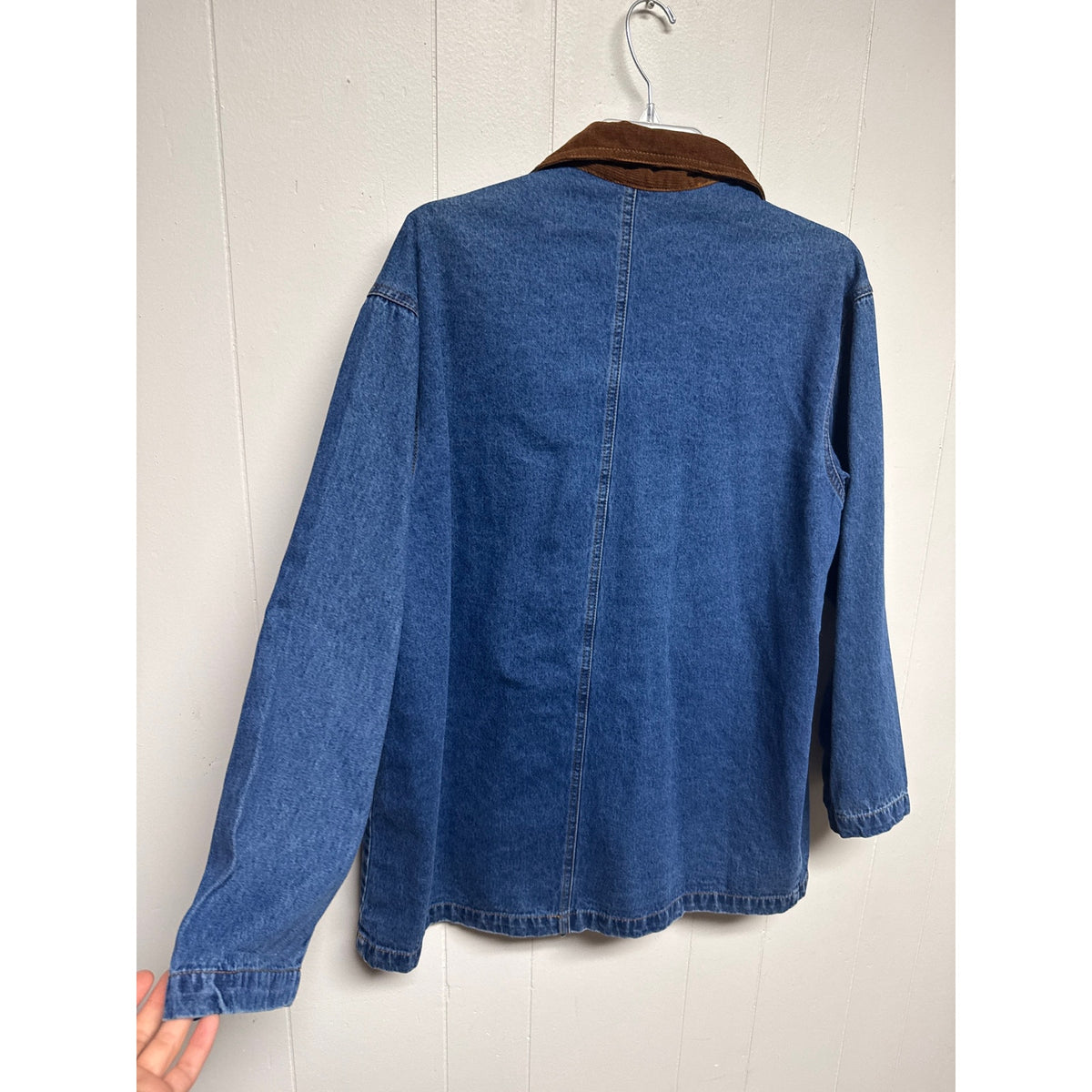 Vintage Casey Coleman Large 90s Denim Collared Jacket Outdoors Northwoods Canoe