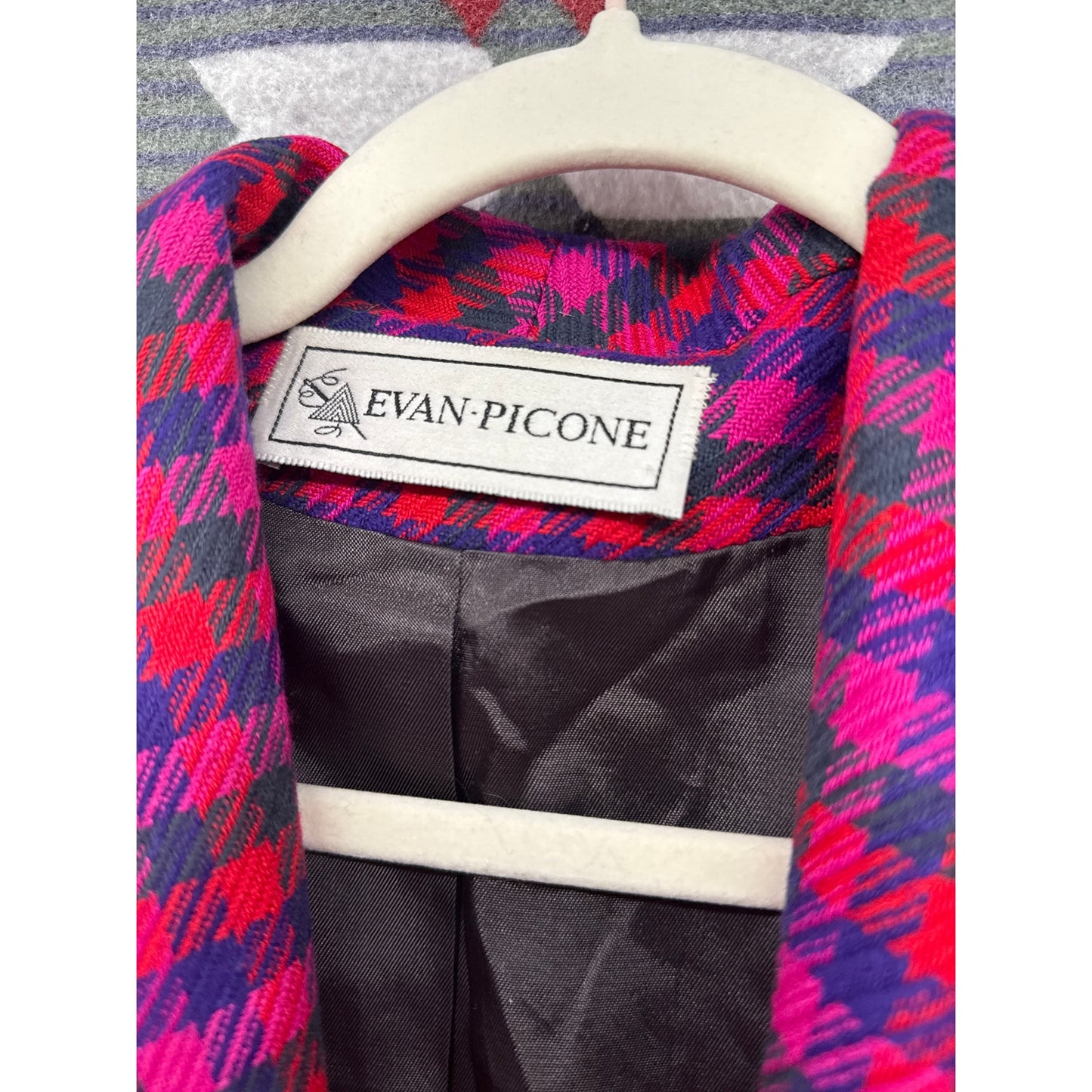Evan Picone Women's Plus Size Blazer 12 Pink Plaid Professional Office Barbie