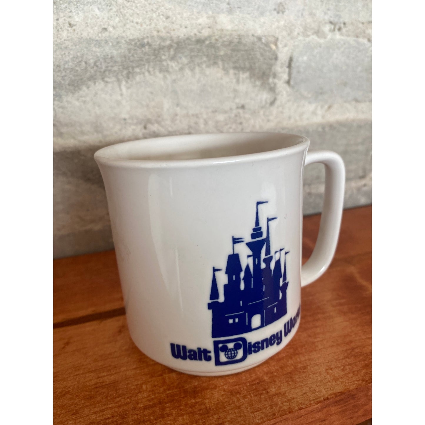 1970s Vintage Walk Disney World White Blue Mug Japanese Made