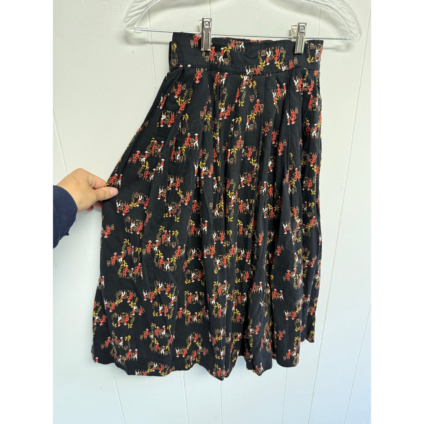 Vintage Homemade 70s Dancing Skirt Size 0 with Bananas Bongos Spanish Vibes