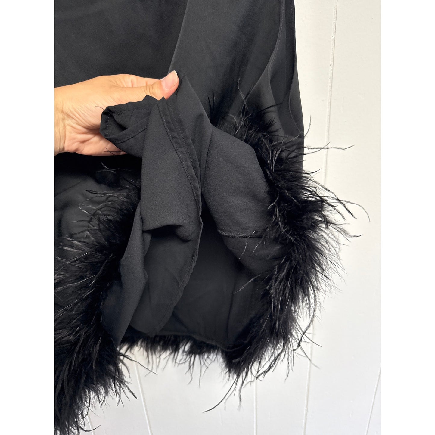 Centro Blouse Size Medium Sleeveless Black Feather Retro Vintage Sexy