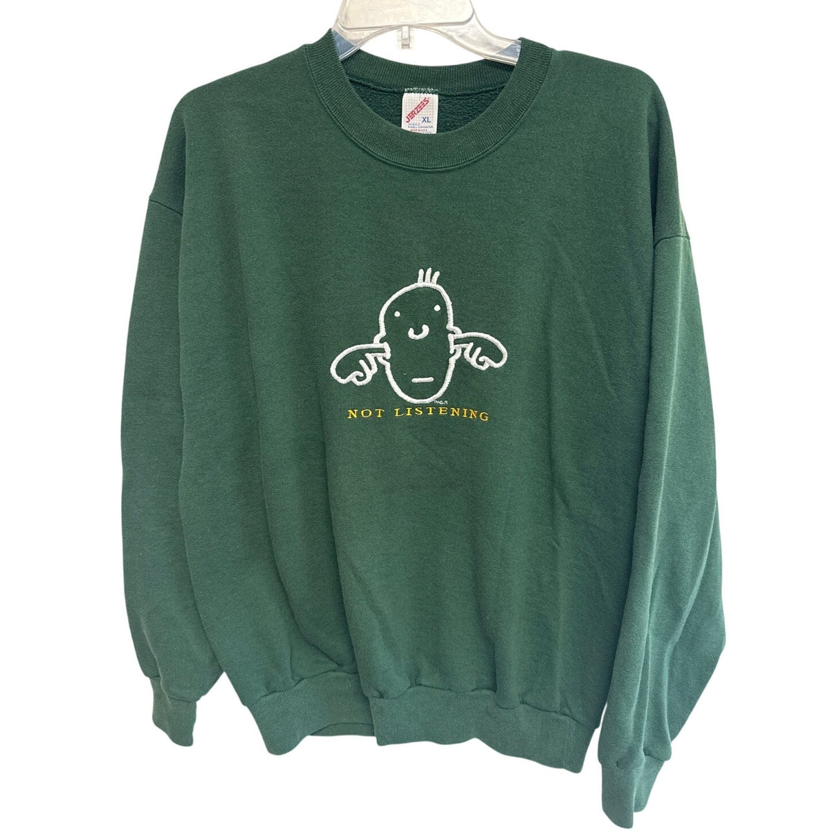 90s Vintage Sweatshirt Grunge Cartoon Green Funny Naughty Humor Teacher XL