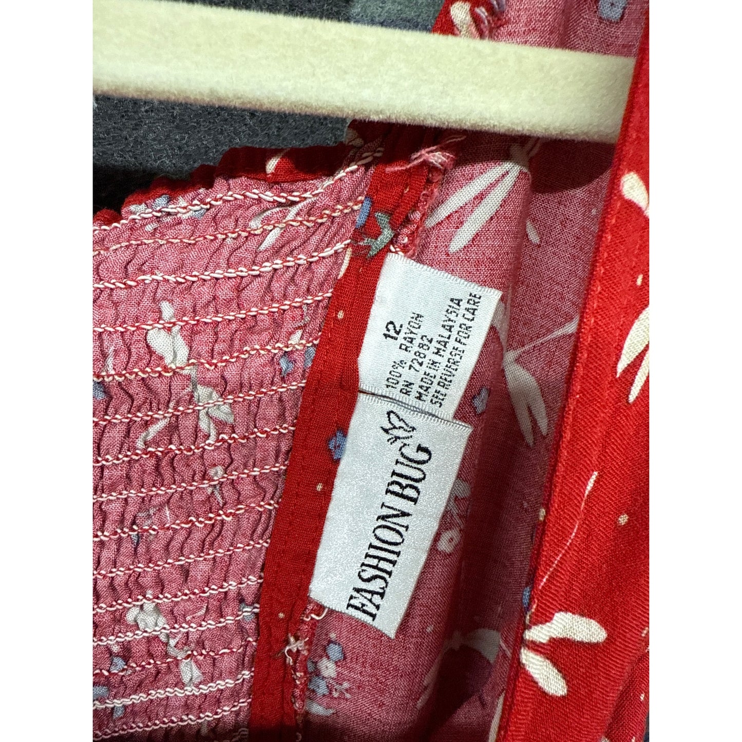 Fashion Bug Vintage 90s Maxi Dress Red Sun Dress Dragonfly Modest Gilmore Y2K 12