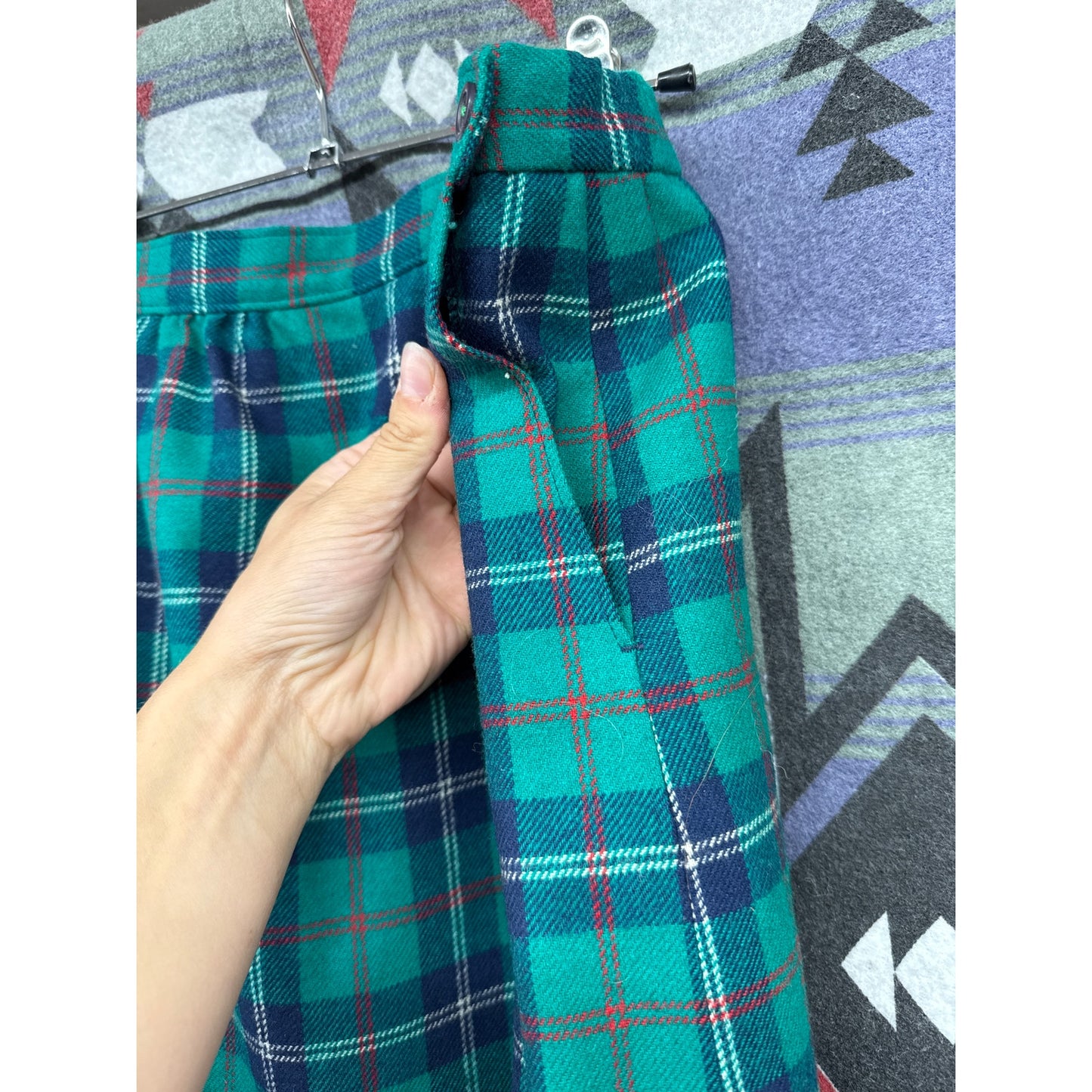 Pendleton Pencil Skirt Tartan Plaid Scottish Wool 16 Vintage Academia Green