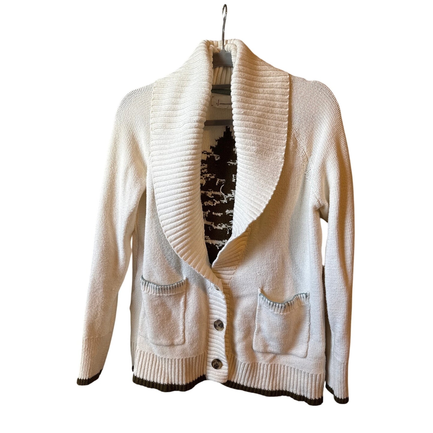 Anthropologie Nature Organic Earth Cardigan, Evergreen, NWOT, Women's Medium