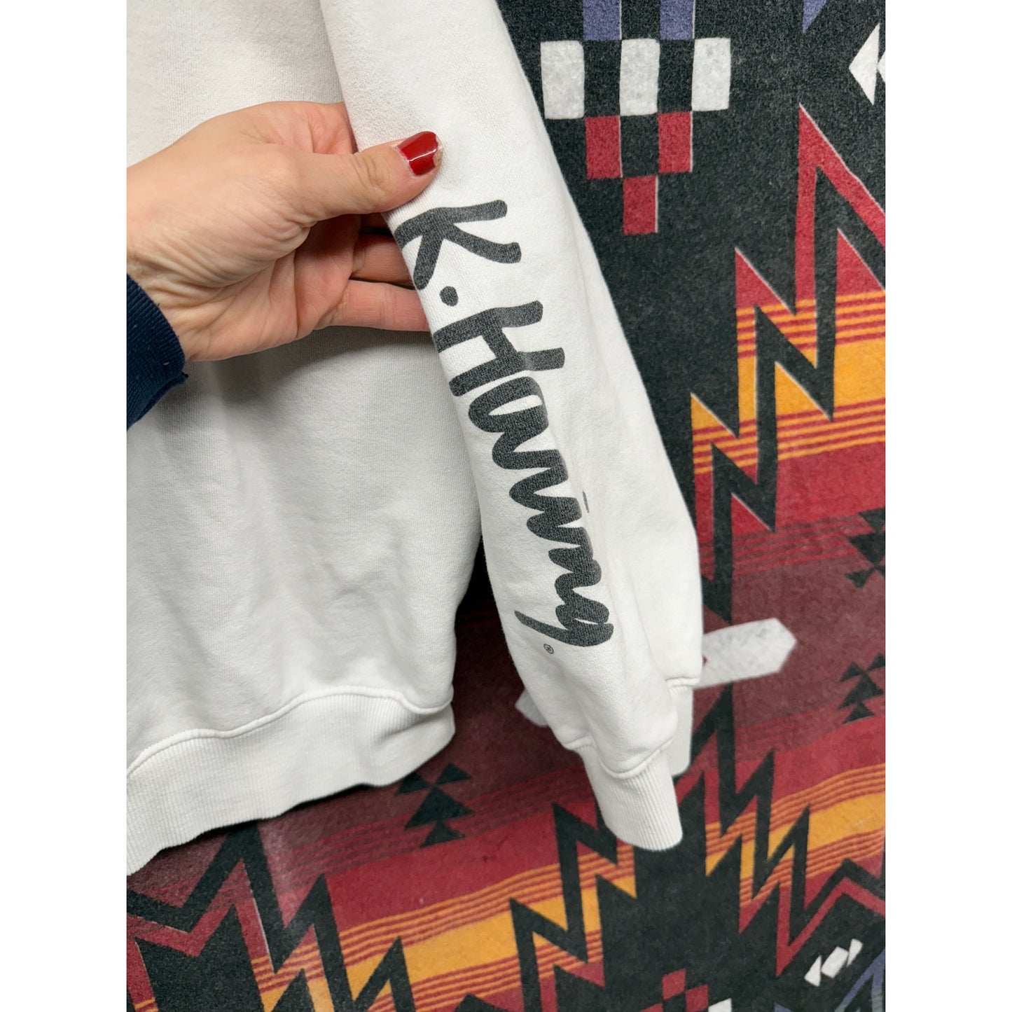 Keith Haring Sweatshirt Cotton:On XXL Pink Oversized Streetwear Love Artsy