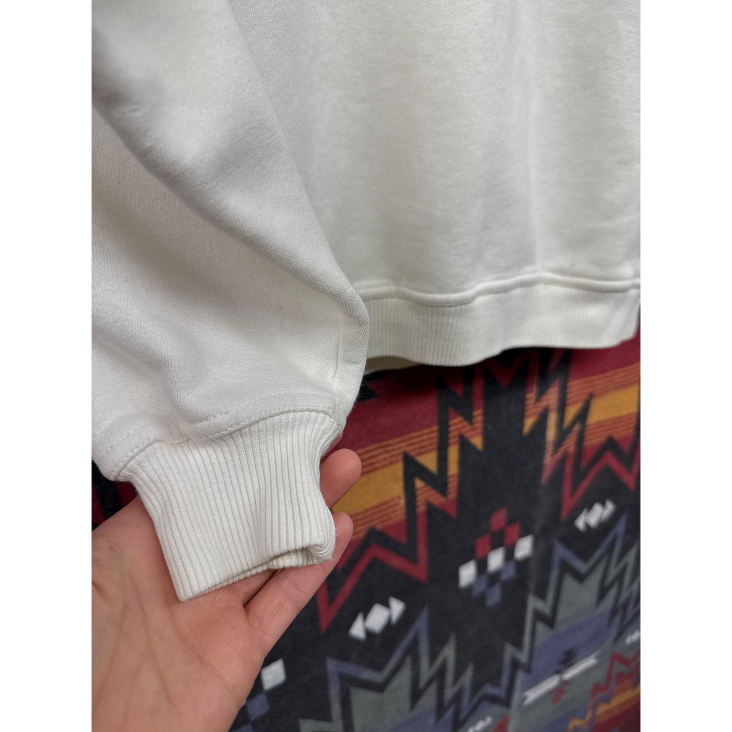 UW Uni Wisconsin Quarter Zip Floral Embroidered Mom Cheyenne River White Small