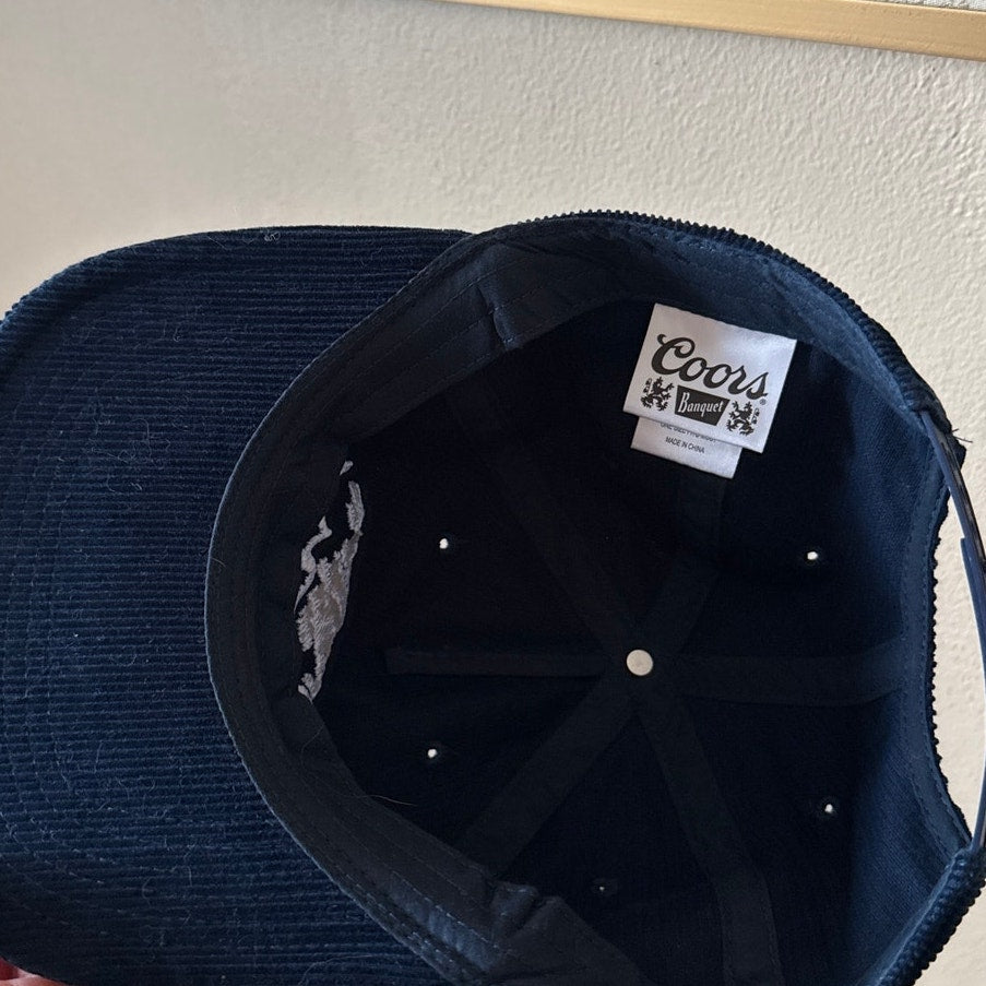 Coors Banquet Unisex Hat Corduroy Navy Baseball Hat Cap Mountains