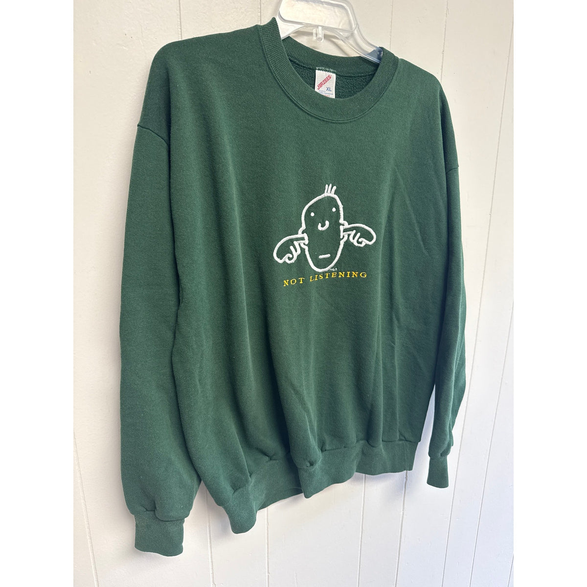90s Vintage Sweatshirt Grunge Cartoon Green Funny Naughty Humor Teacher XL