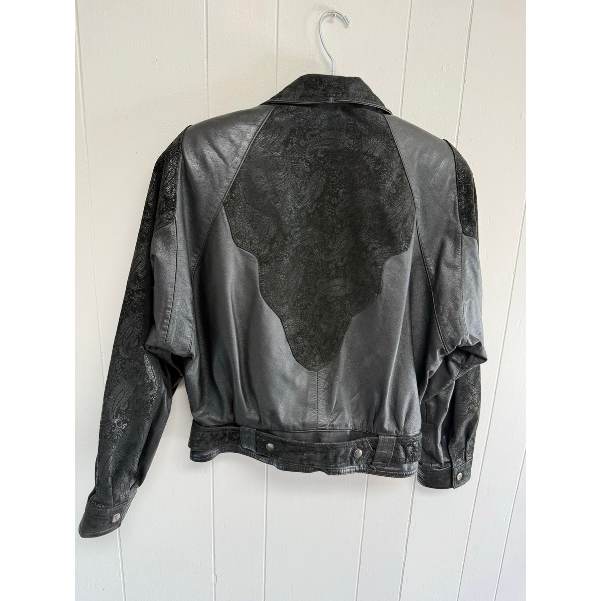 Wilson’s Womens Leather Vintage Black Leather Moto Jacket Medium Suede