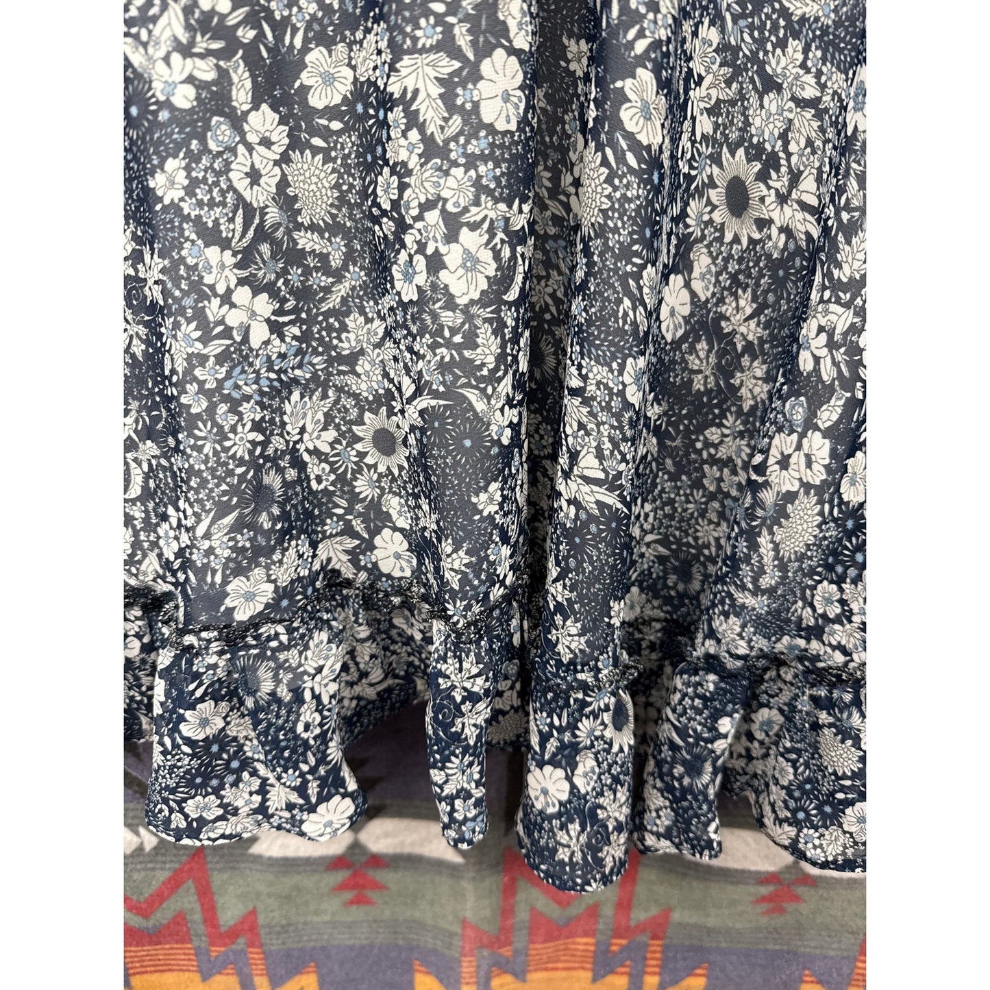 Lucy Paris Women's Sheer Blue Prairie Cottage Hippie Fairy Lace Mini Small Dress