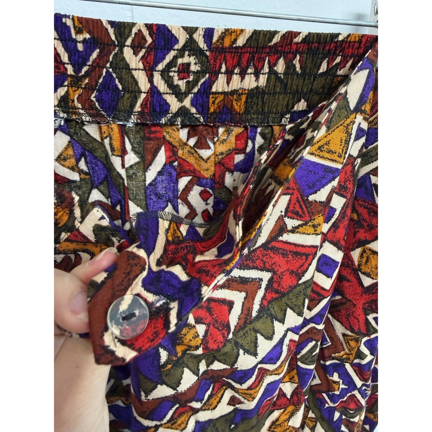 Vintage Tribal Aztec BoHo Artsy Pencil Skirt Wrap Design Stretchy