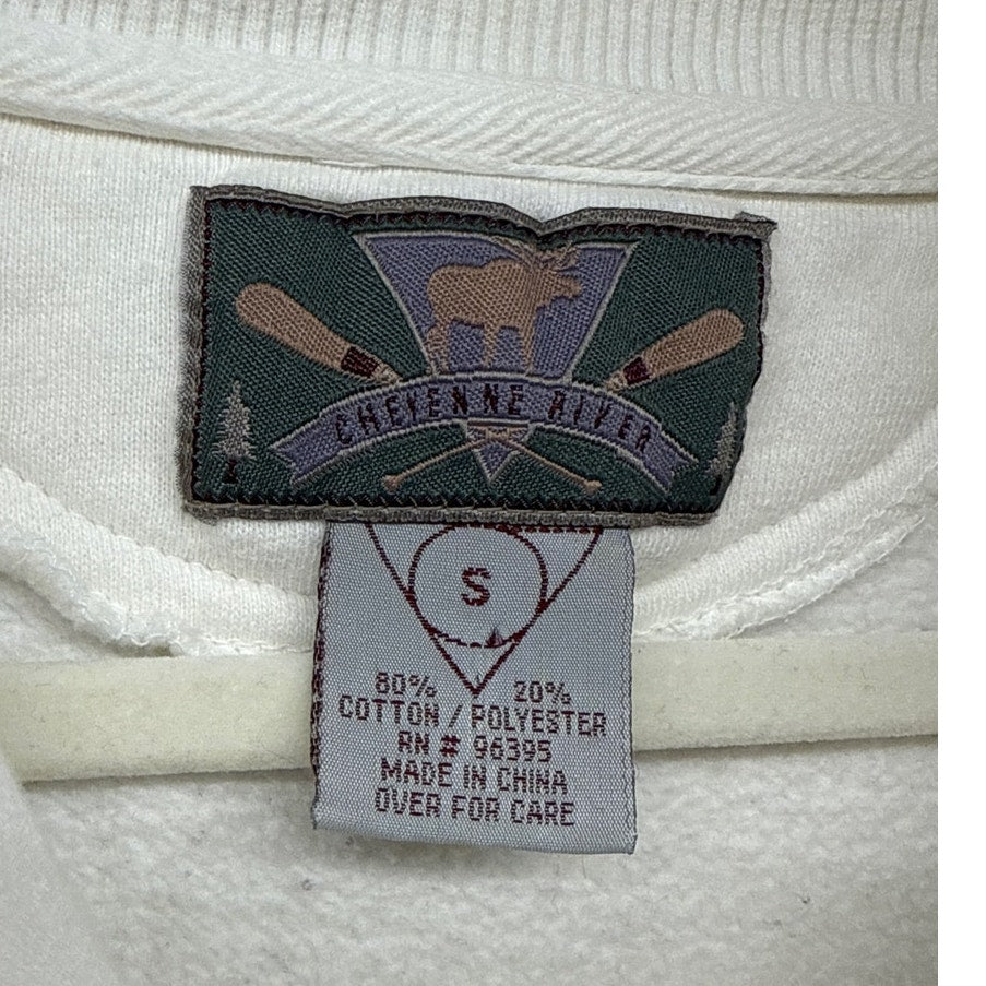 UW Uni Wisconsin Quarter Zip Floral Embroidered Mom Cheyenne River White Small