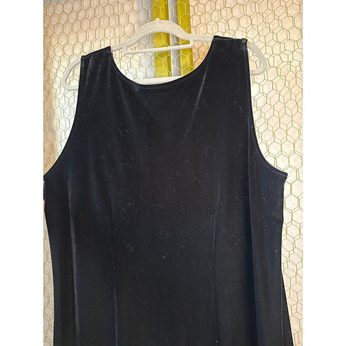 Vintage Black Velvet Formal Maxi Dress Classic XL 22 Vampire Whimsygoth Emo Goth