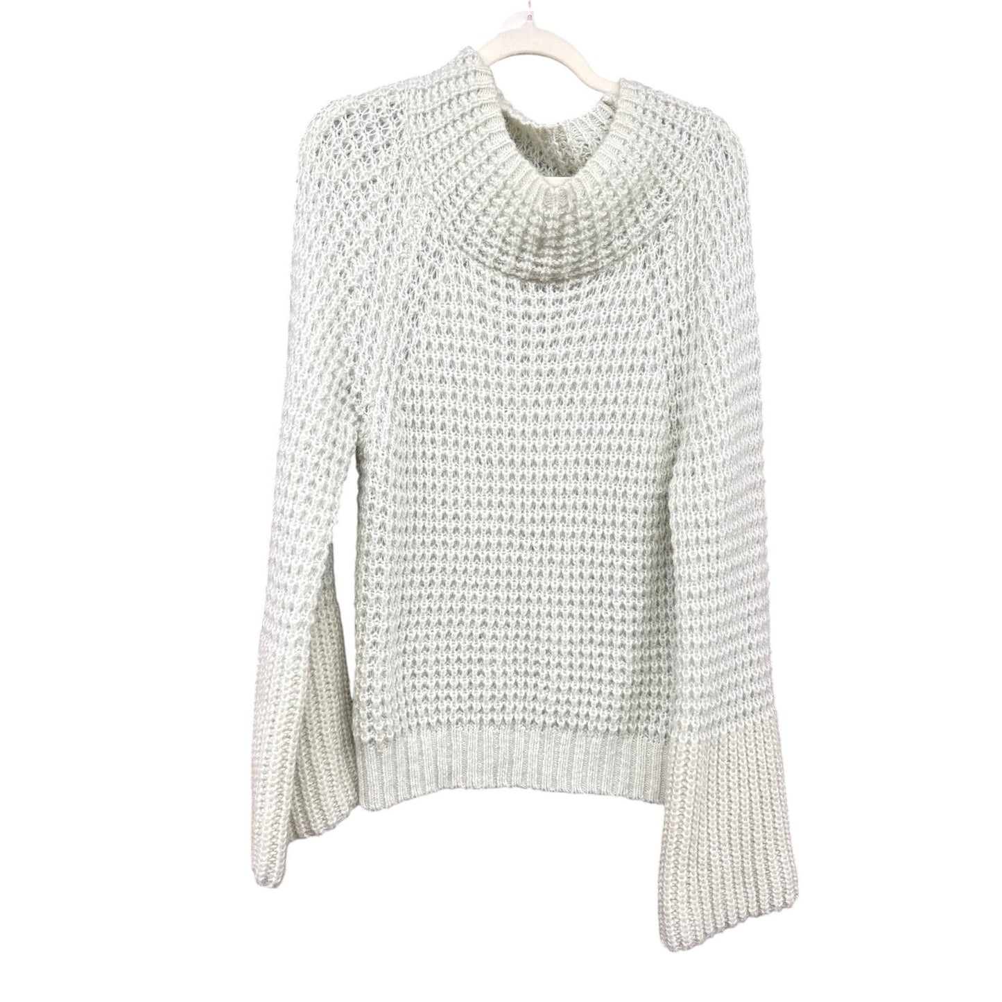 Anthropologie Maeve Wool Blend Dionne Bell Sleeve Sweater Mint Stretchy Medium