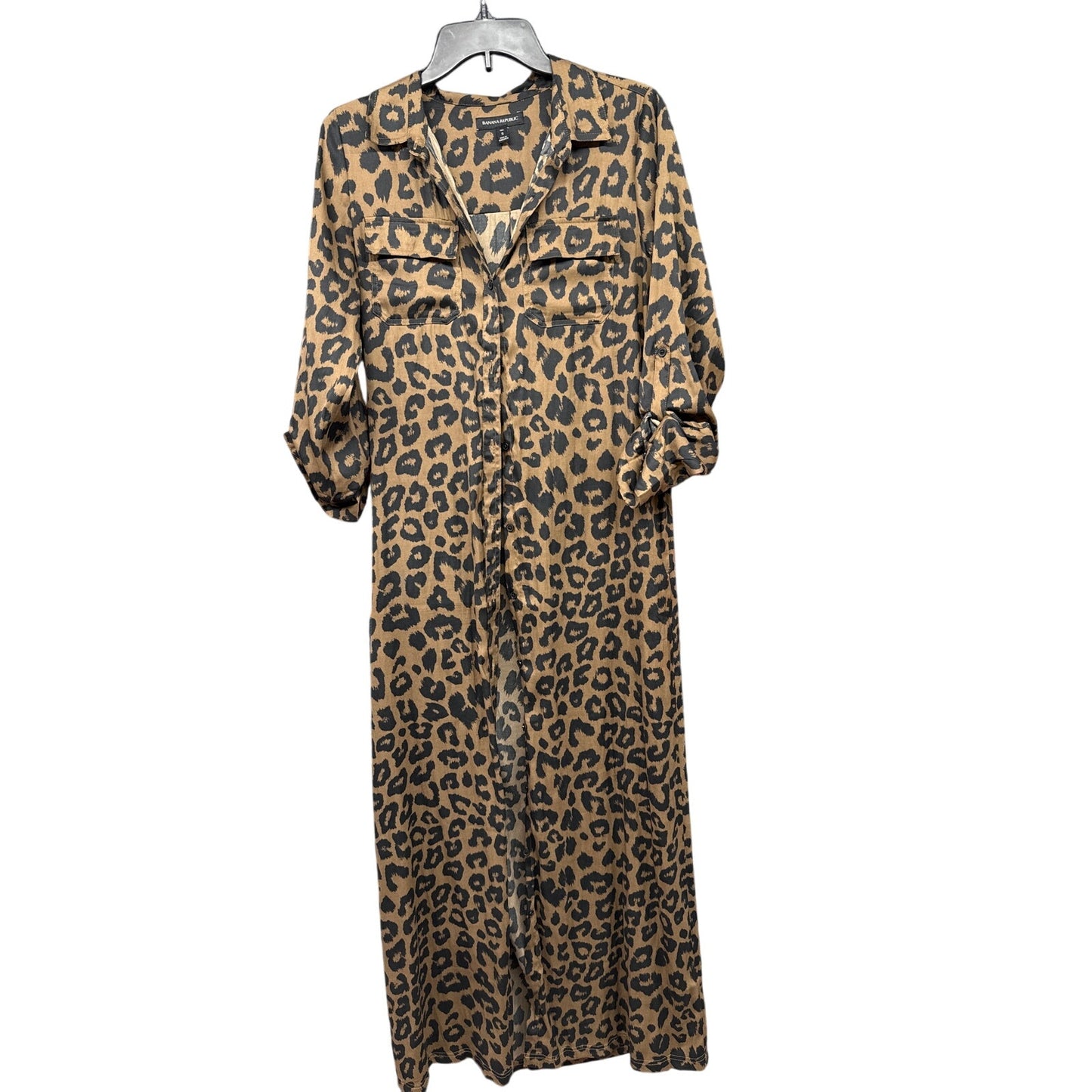 Banana Republic Animal Print Maxi Dress Small Cheetah Leopard Africa Mob Luxe
