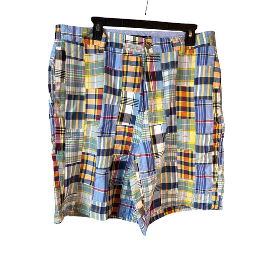 Men’s J.Crew Yacht Shorts Checkerboard Plaid Size 34 100% Cotton Summer Colorful