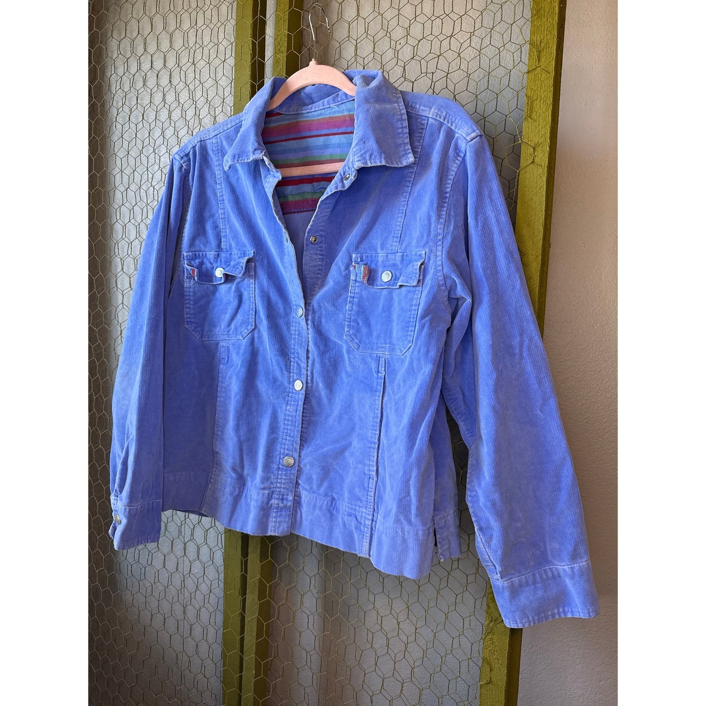 Fresh Produce Medium Periwinkle Corduroy Jacket 90s Y2K Gilmore girls Spring