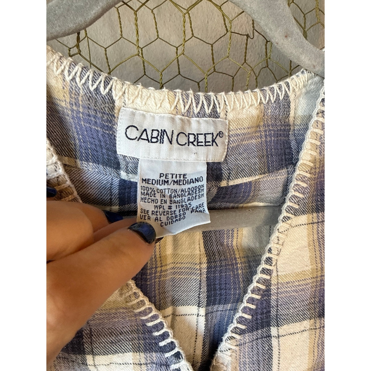 Vintage 90s Cabin Creek Medium Plaid Camping Sleeveless Phoebe Cottage Prairie