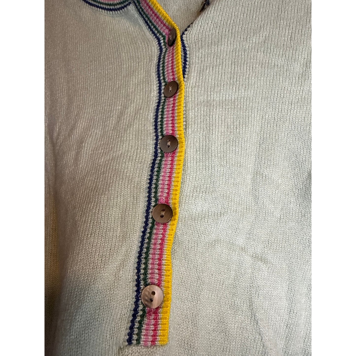 Boden Women's Sweater with Rainbow Details, Size 2, Wool and Kashmir